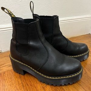 Dr. Martens Rometty Leather Platform Chelsea Boots in Black